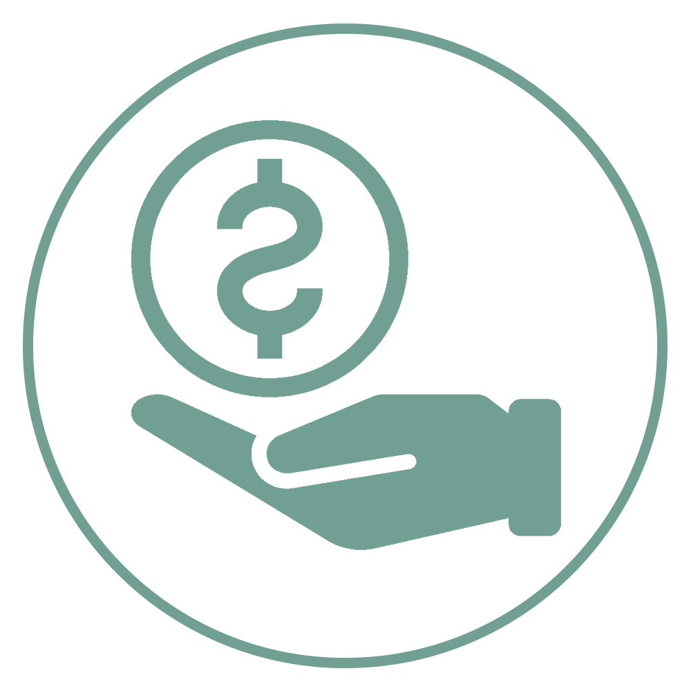 Hand holding money icon